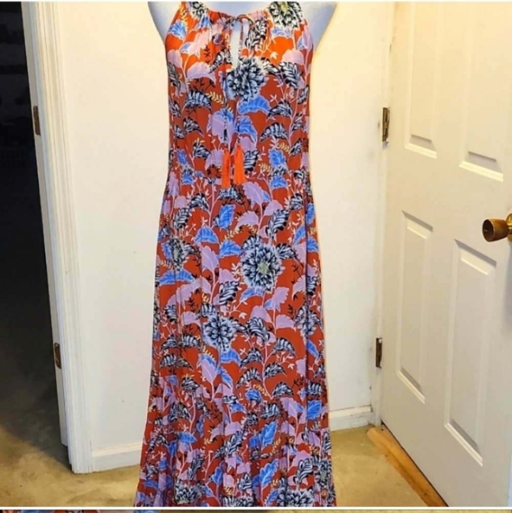 Sundance Floral Maxi Dress Size Large Tropical floral beach coastal